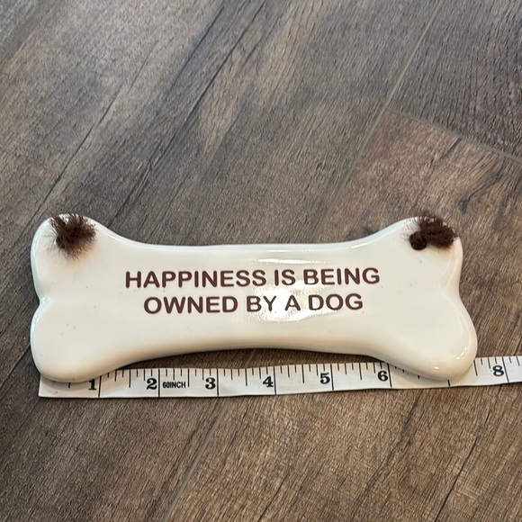 Dog Bone Ceramic‎ Wall Art Cream and Brown Made in USA 7.5” - Picture 9 of 9